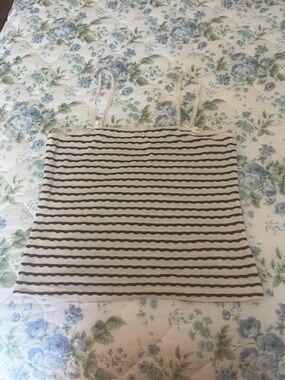 American Eagle Outfitters Black & Cream Striped Spaghetti Strap Tank